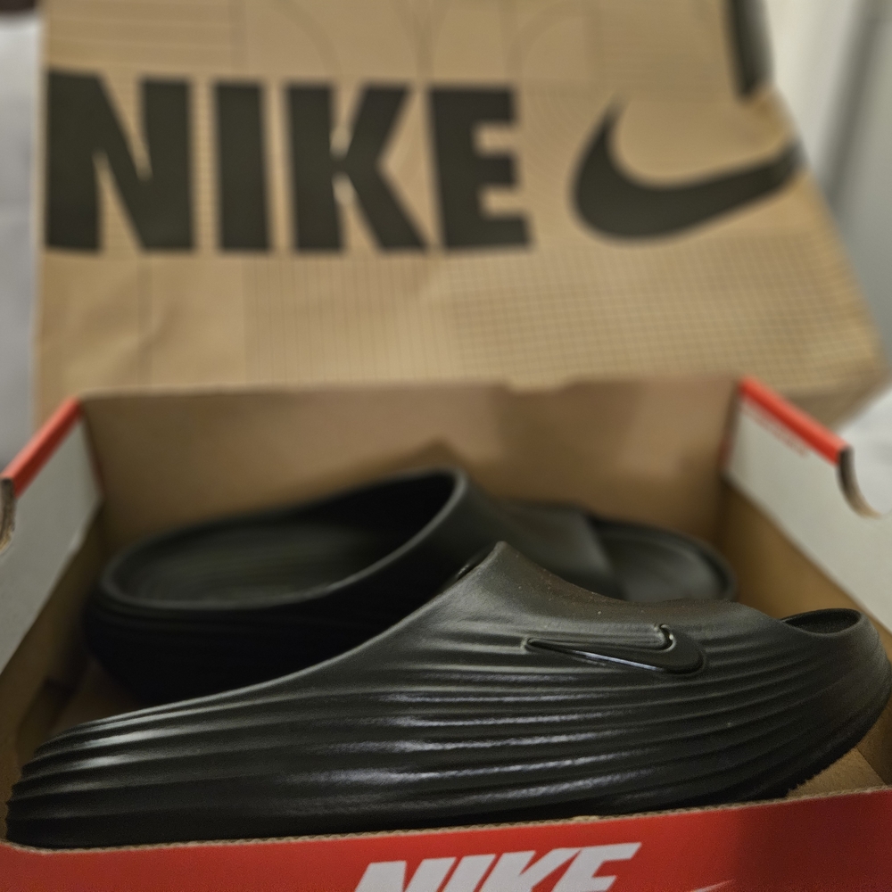 Nike Black Reactx Rejuven8 Slide Sandals